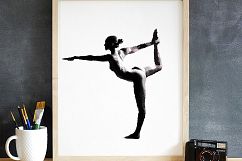 Naked Yoga Pose Watercolor Effect Product Image 3
