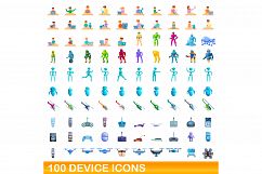 100 device icons set, cartoon style Product Image 1
