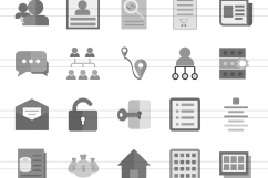 148 Files &amp; Folders Flat Greyscale Icons Product Image 2