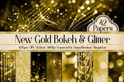 42 New Gold Bokeh and Glitter Papers Digital Papers Product Image 1