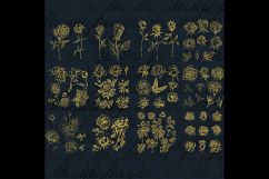 Gold Glitter Rose 81 Clip Arts Set, Fairy Glitter Flowers Product Image 6