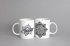 Two white coffee mug mock up, valentines mug mockup, cup template, design display mugs background photo PSD Product Image 2