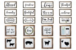 Farmhouse Sign Bundle SVG PNG DXF and JPG Silhouette Files Product Image 1