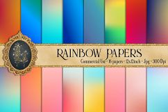 16 Rainbow Gradient Texture Digital Papers, Fairy Tale Paper Product Image 1