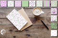 Shabby Chic floral backgrounds, Violet floral Papers, Purple floral pattern, Lilac scrapbook paper for all your crafts, commercial use, AMB-1409 Product Image 3