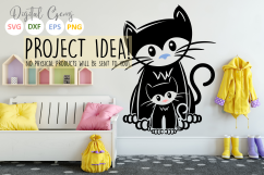 Kitten and Cat SVG / EPS / DXF / PNG files Product Image 4