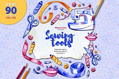 Watercolor sewing tools set Product Image 1