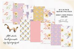 Magical Purple Floral Seamless Patterns Pink Digital Papers Product Image 3