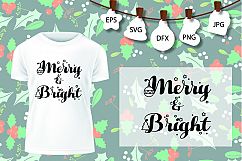 Merry And Bright SVG, Christmas Tree SVG, Christmas SVG Product Image 1