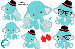 BABY ELEPHANT BUNDLE! 53 cliparts, graphics and illustrations and Patterns AMB-2273 Product Image 5