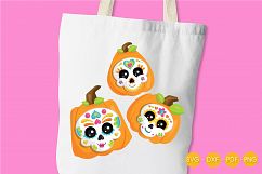 Sugar Skull Pumpkins cutting files svg, dxf, pdf, eps included - cut files for cricut and silhouette - Cutting Files SG Product Image 3