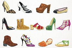 Watercolor Shoes Clipart, Shoes Clip Art, Woman Shoes Clipar Product Image 2
