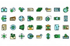 Transfer money icons set vector flat Product Image 1