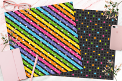 Rainbow Black Seamless Digital Patterns Product Image 3