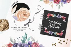 Jewel Frames Watercolor Clipart Border Red Blue Purple Flowers Florals Product Image 3
