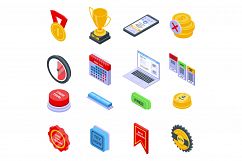 Free trial version icons set, isometric style Product Image 1
