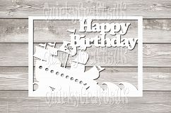 Happy birthday Pirate Ship/SON Pirate Ship papercutting templates|PNG/PDF/SVG/DXF formats Product Image 1