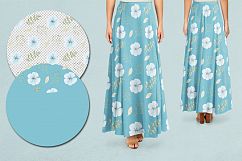 Turquoise flowers. Watercolor. Product Image 7