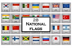 Polygonal flags vector set. Product Image 1