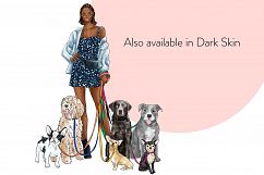 Fashion illustration - Girl with Dogs - Light Skin Product Image 6