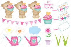 Cute bear clipart, Cute bear graphics &amp; Illustrations, Mom Product Image 3