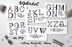 Peonies  – flowers alphabet and wreath Product Image 1