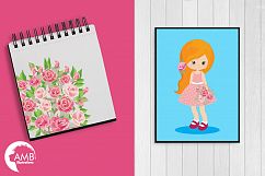 Garden party girls, Summer party, graphics, clipart, illustrations AMB-998 Product Image 3