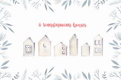 Winter Scandinavian Elfs, Nordic decor clipart watercolor Product Image 5