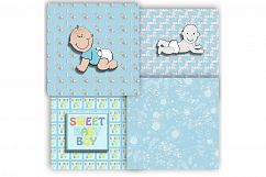 Baby Boy, Baby Shower, Blue Baby Patterned, Scrapbooking Product Image 2