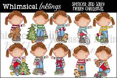 Spencer and Sally Merry Christmas Clipart Collection Product Image 1