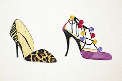 Watercolor Shoes Clipart, Shoes Clip Art, Woman Shoes Clipar Product Image 4