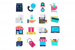 Commerce flat icons set Product Image 1