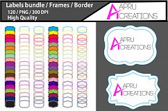 Label frames clip art design / label high quality 120 / frames / borders / high quality designs / hand drawn frames / commercial use Product Image 1
