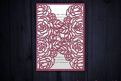 Roses gate fold card 5x7, Cricut Template, Wedding invitation Envelope,  SVG, DXF, Cricut, Silhouette Cameo, laser cut file Product Image 2