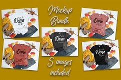 Fall Bella Canvas Mockup Bundle T Shirt Flat Lay 5 Images Product Image 1