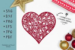 Snowflake Heart - SVG EPS DXF PNG PDF JPG Cut File Product Image 1