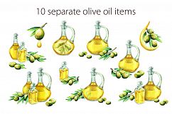 Watercolor olives and olive oil set Product Image 3