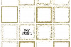 Gold Glitter Frames and Borders PNG Clipart Bundle Product Image 7