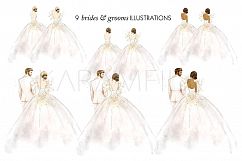 Bride and Groom Wedding Clipart Product Image 6