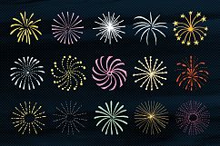 Hand drawn Fireworks &amp; Sunbursts set Product Image 3