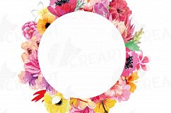Watercolor wild flowers clip art pack, exotic watercolor flowers valentine clip art. Eps, png, jpg, svg,  vector files included. Part 2/2 Product Image 2