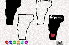 Vermont Designs SVG - Vermont state svg - Vermont outline svg - Love Vermont - Vermont decal designs - Cricut files - Silhouette files Product Image 1