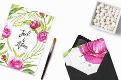 Watercolor Bright Peonies &amp; Twigs Product Image 4