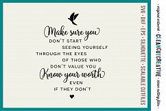 Make sure you KOW YOUR WORTH - Inspiring Quote - SVG DXF EPS PNG - Cricut &amp; Silhouette - clean cutting files Product Image 1
