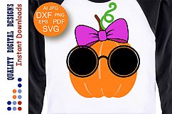 Pumpkin svg Cute Pumpkin with Face Pumpkin girl svg Product Image 1