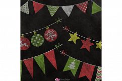 Chalkboard Christmas Bunting clipart Product Image 3