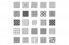 Home paving icons set, outline style Product Image 1