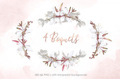 Blushing Bride Watercolor Clipart Floral Collection Product Image 2