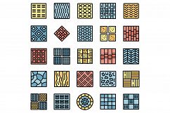 Paving icons set vector flat Product Image 1