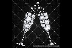 14 Diamond and Pearl Champagne Glass Clip Arts Product Image 2